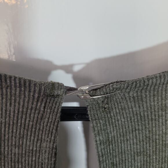 Lulus Size S Melinda Olive Green Short Sleeve Jumpsuit Ribbed Elastic Waist Tie - Picture 6 of 13